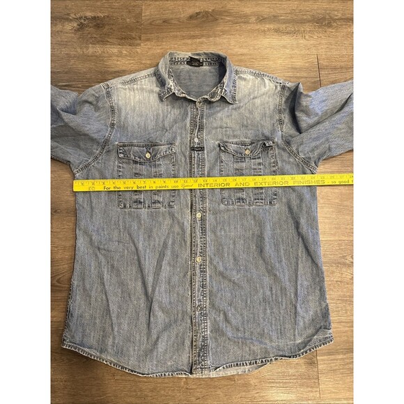 Vintage 90’s Marithe Francois Girbaud Denim Shirt Mens Size L - Picture 3 of 10